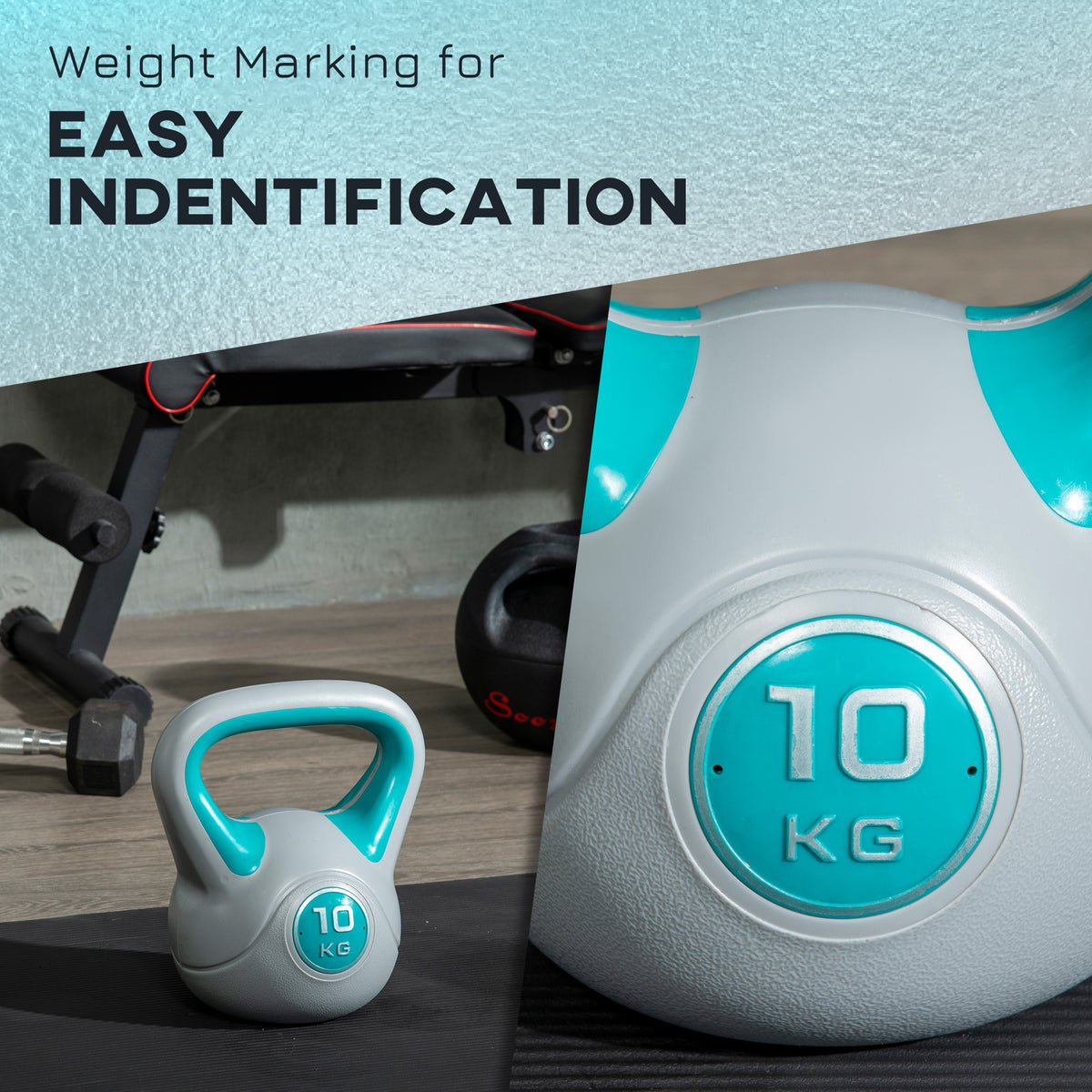 10kg Kettle Bells With Handle For Home Gym Weight Lifting And Strength Training.