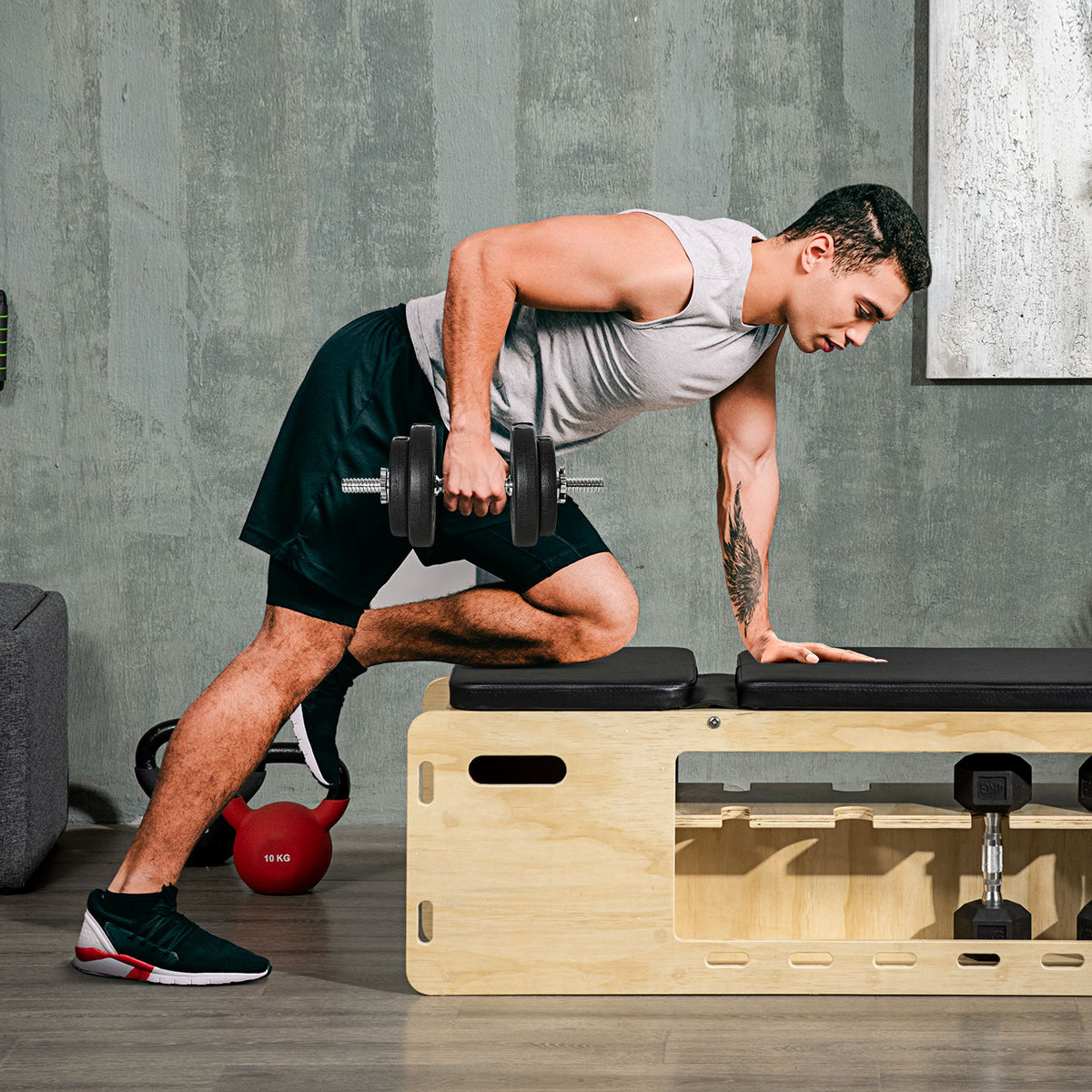 20KG Adjustable Weights Dumbbells Set For Home Office Gym Body Fitness Lifting Training.