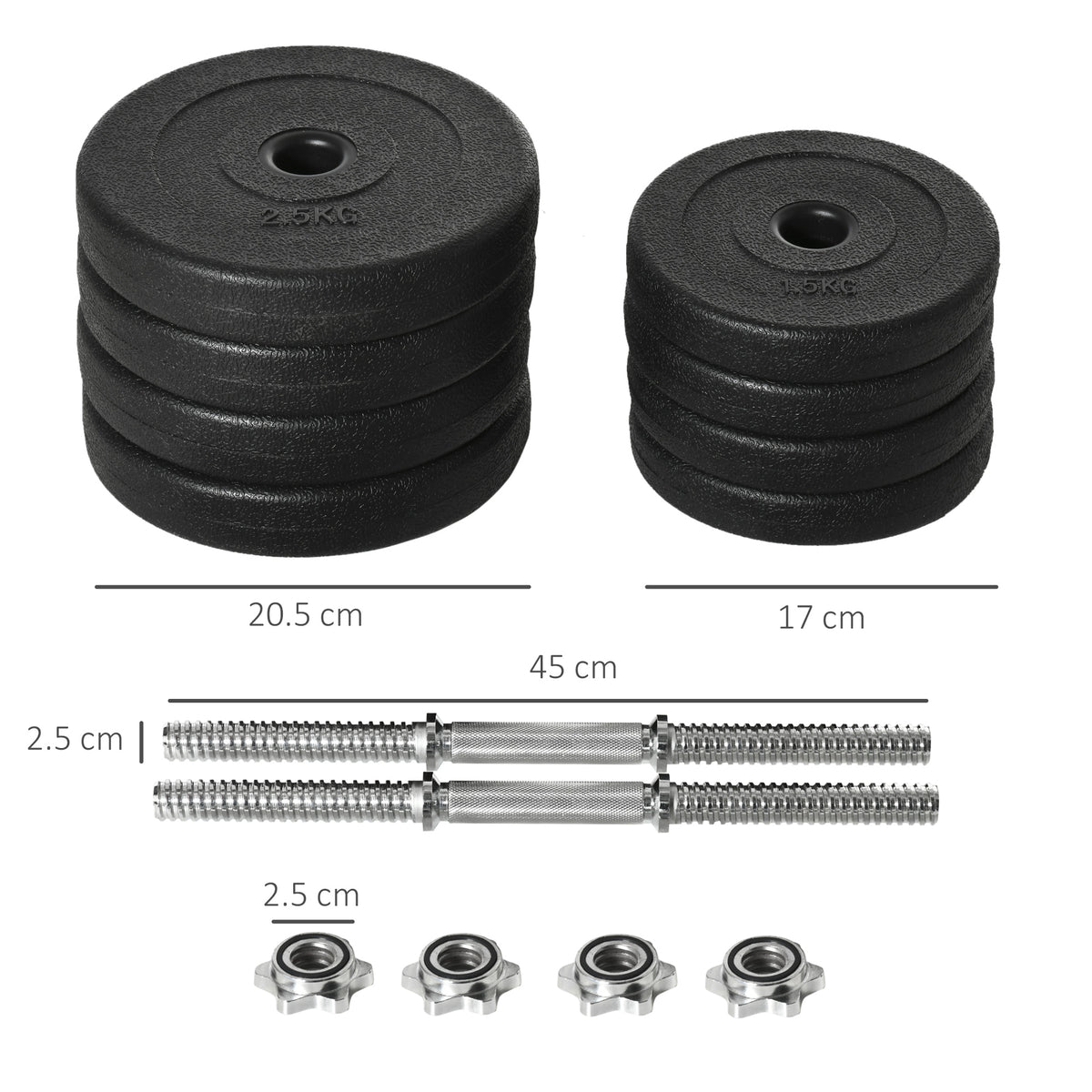 20KG Adjustable Weights Dumbbells Set For Home Office Gym Body Fitness Lifting Training.