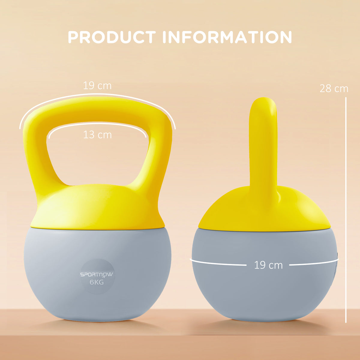 SPORTNOW 6KG Soft Kettlebell With Non-Slip Handle For Home Gym.