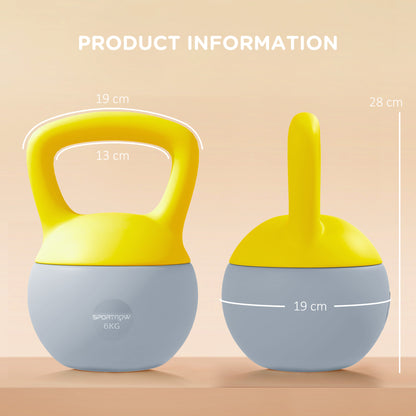 SPORTNOW 6KG Soft Kettlebell With Non-Slip Handle For Home Gym.
