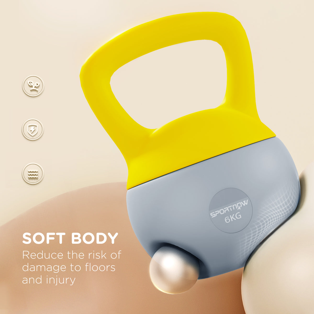 SPORTNOW 6KG Soft Kettlebell With Non-Slip Handle For Home Gym.